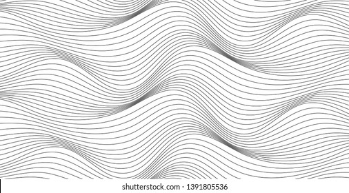 Wave Lines Pattern Abstract Background. Vector