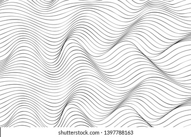 Wave Lines Pattern Abstract Background. Vector