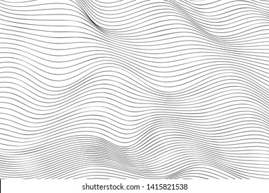 Wave Lines Pattern Abstract Background. Vector