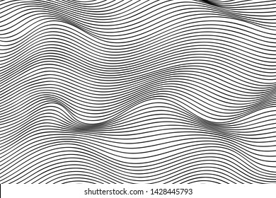 Wave Lines Pattern Abstract Background. Vector