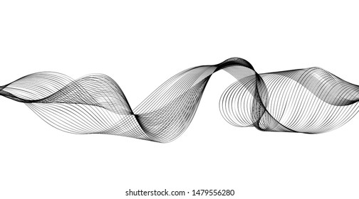 Wave Lines Pattern Abstract Background. Vector