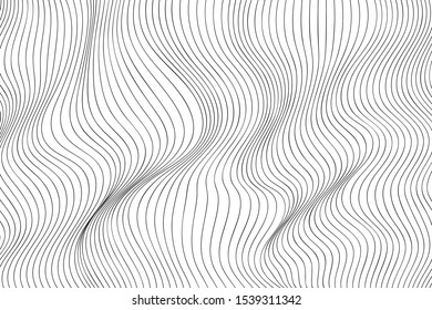Wave Lines Pattern Abstract Background. Vector