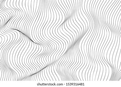 Wave Lines Pattern Abstract Background. Vector