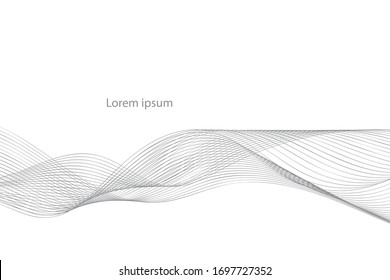 Wave Lines Pattern Abstract Background. Vector