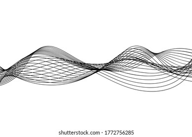 Wave Lines Pattern Abstract Background. Vector