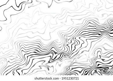 Wave Lines Pattern Abstract Background. Black Marble Ink. Vector