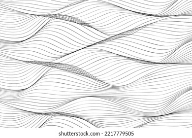 Wave Lines Pattern Abstract Background. Vector