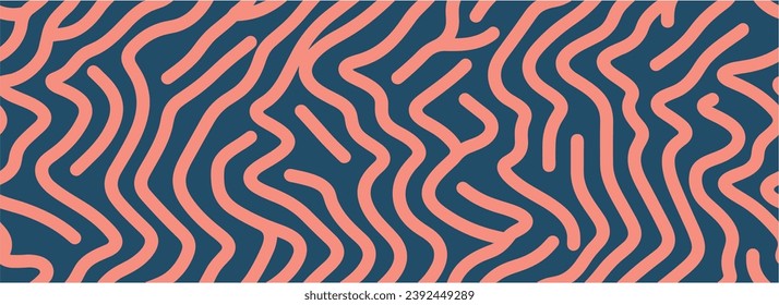 Wave Lines Pattern Abstract Background. Retro styled wavy wallpaper design. Vector illustration. Abstract trendy liquid background design. Seamless.