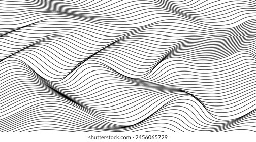 Wave Lines Pattern Abstract Background. Vector Illustration. Backdrop. Wallpaper. Technology