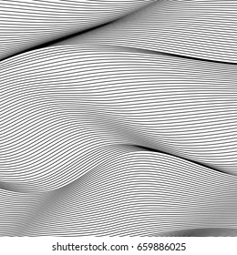 Wave Lines Pattern Abstract Background. Vector