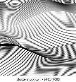 Wave Lines Pattern Abstract Background. Vector