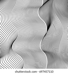 Wave Lines Pattern Abstract Background. Vector