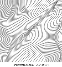 Wave Lines Pattern Abstract Background. Vector