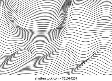 Wave Lines Pattern Abstract Background. Vector