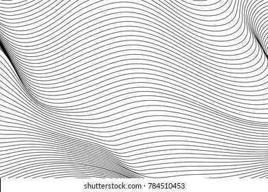 Wave Lines Pattern Abstract Background. Vector