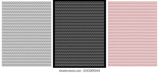 Wellenlinien Muster Hintergrund nahtlose Vektor als Zickzack-Strich Textur , wellenförmig squiggle einfache Hintergrund Streifen Element wiederholte Bild Clip Art. Vektorgrafik. 