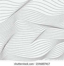 Wave lines pattern, black and white striped.Psychedelic background.vector op art, optical illusion.abstract background.