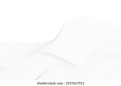 Wave Lines Pattern Circle Frame Abstract Background. Isolated. Vector