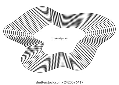 Wave Lines Pattern Circle Frame Abstract Background. Isolated. Vector Illustration