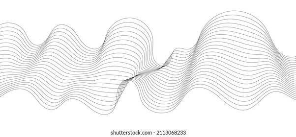 Welle von Linien. Glätte Welle. Abstrakter Hintergrund. Vektorgrafik