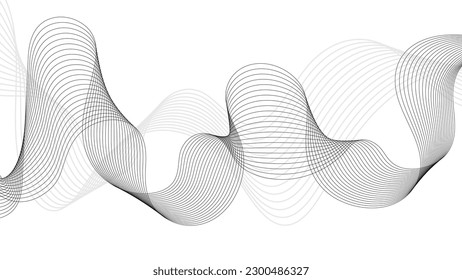 Wave of lines. Smooth wave. Abstract background. Vector illustration