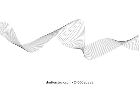 Wave lines smooth flowing dynamic isolated on white background. Technology, digital, communication, science, music concept vector background illustration