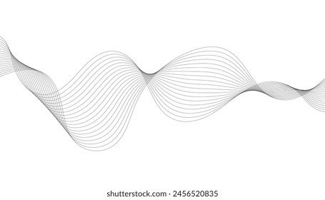 Wave lines smooth flowing dynamic isolated on white background. Technology, digital, communication, science, music concept vector background illustration