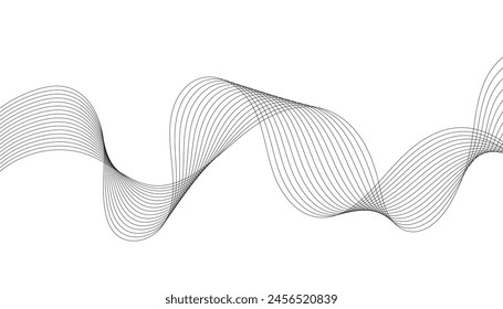 Wave lines smooth flowing dynamic isolated on white background. Technology, digital, communication, science, music concept vector background illustration