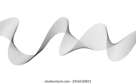 Wave lines smooth flowing dynamic isolated on white background. Technology, digital, communication, science, music concept vector background illustration