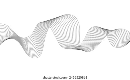 Wave lines smooth flowing dynamic isolated on white background. Technology, digital, communication, science, music concept vector background illustration