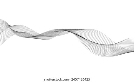 Wave lines smooth flowing dynamic isolated on white background. Technology, digital, communication, science, music concept vector background illustration