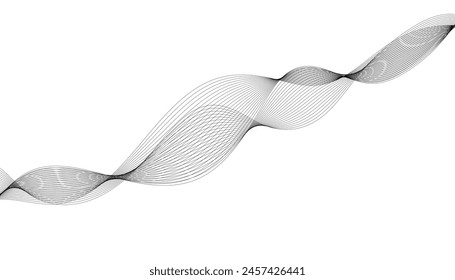 Wave lines smooth flowing dynamic isolated on white background. Technology, digital, communication, science, music concept vector background illustration