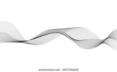 Wave lines smooth flowing dynamic isolated on white background. Technology, digital, communication, science, music concept vector background illustration