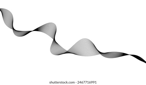 Wave lines smooth flowing dynamic isolated on white background. Technology, digital, communication, science, music concept vector background illustration.