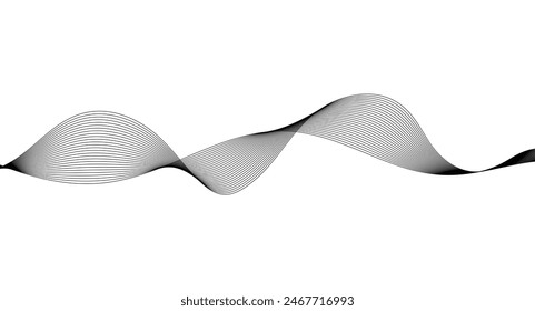 Wave lines smooth flowing dynamic isolated on white background. Technology, digital, communication, science, music concept vector background illustration.