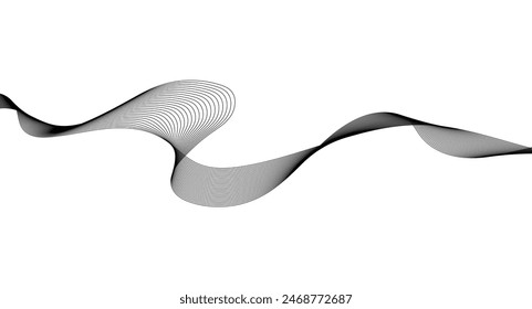 Wave lines smooth flowing dynamic isolated on white background. Technology, digital, communication, science, music concept vector background illustration