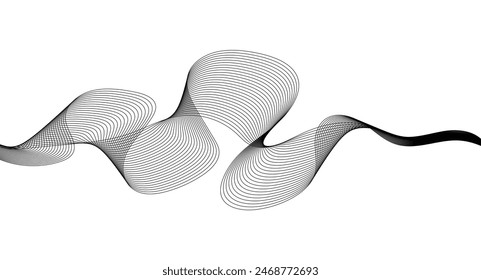 Wave lines smooth flowing dynamic isolated on white background. Technology, digital, communication, science, music concept vector background illustration