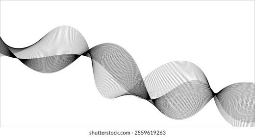 Wave lines smooth flowing dynamic isolated on white background. Technology, digital, communication, science, music concept vector background illustration.