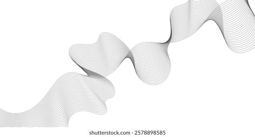 Wave lines smooth flowing dynamic isolated on white background. Technology, digital, communication, science, music concept vector background illustration
