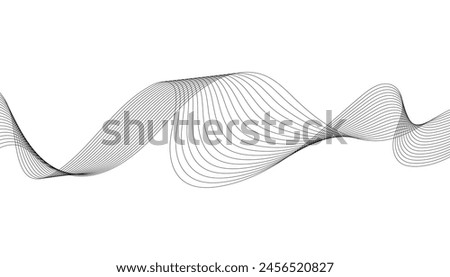 Wave lines smooth flowing dynamic isolated on white background. Technology, digital, communication, science, music concept vector background illustration