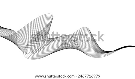 Wave lines smooth flowing dynamic isolated on white background. Technology, digital, communication, science, music concept vector background illustration.