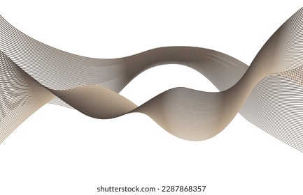 Wave lines vector art. Abstract illustration. Curved blend lines. Pattern for web or design on white background. Illustration for flyer, design brochure or website. Line art.