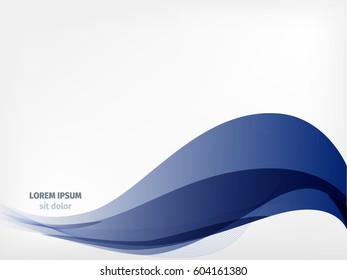 Wave lines vector art. Abstract illustration. Curved blend and gradient line. Pattern for web or design on light backdrop. Good for  flyer, design brochure or website.  