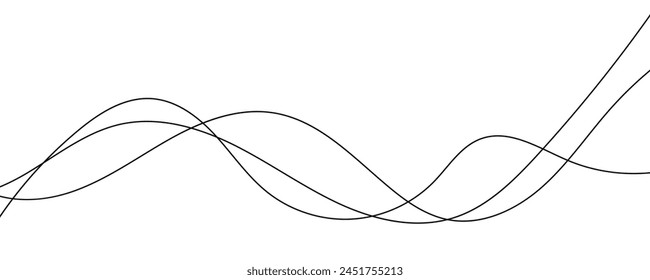 Ilustración vectorial de líneas de onda. Patrón sin fisuras de onda de curva. Plantilla gráfica de rayas.
