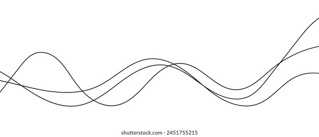 Ilustración vectorial de líneas de onda. Patrón sin fisuras de onda de curva. Plantilla gráfica de rayas.
