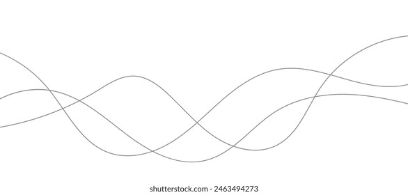 Wave lines vector illustration. Curve wave seamless pattern. Line art striped graphic template.