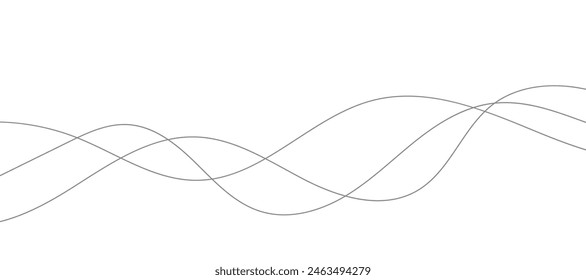 Wave lines vector illustration. Curve wave seamless pattern. Line art striped graphic template.