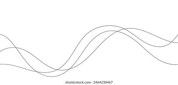 Wave lines vector illustration. Curve wave seamless pattern. Line art striped graphic template.