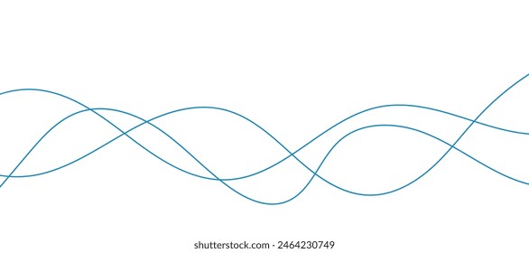 Wave lines vector illustration. Curve wave seamless pattern. Line art striped graphic template.