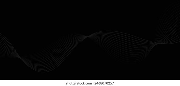 Wave lines vector illustration. Curve wave seamless pattern. Line art striped graphic template.
